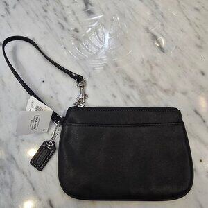 NWT Coach Vintage Black Leather Wristlet
